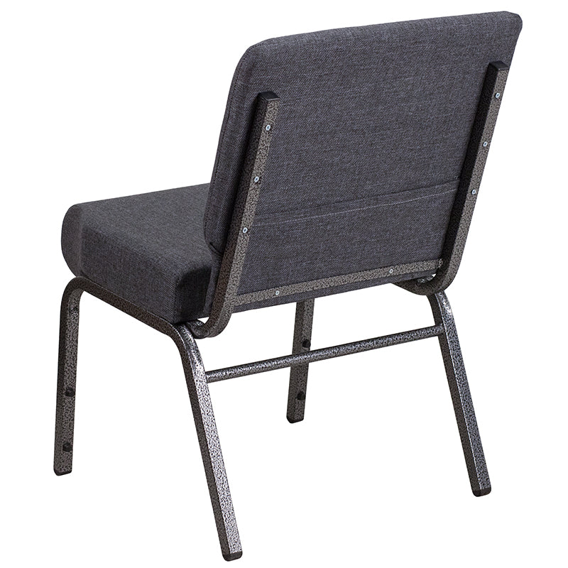 Dark Gray Fabric Church Chair FD-CH0221-4-SV-DKGY-GG