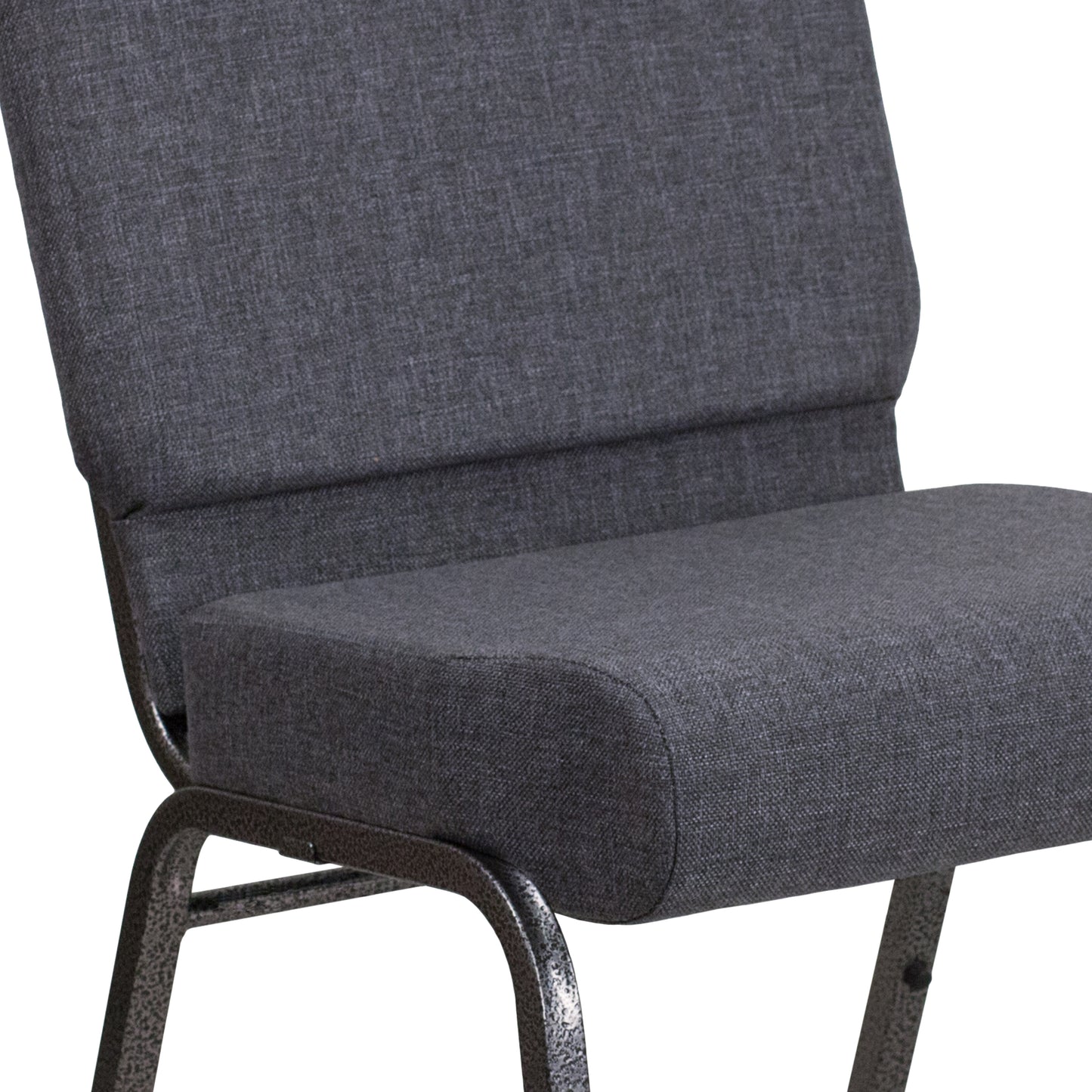 Dark Gray Fabric Church Chair FD-CH0221-4-SV-DKGY-GG