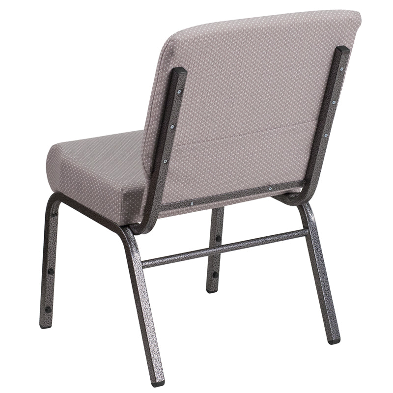 Gray Dot Fabric Church Chair FD-CH0221-4-SV-GYDOT-GG