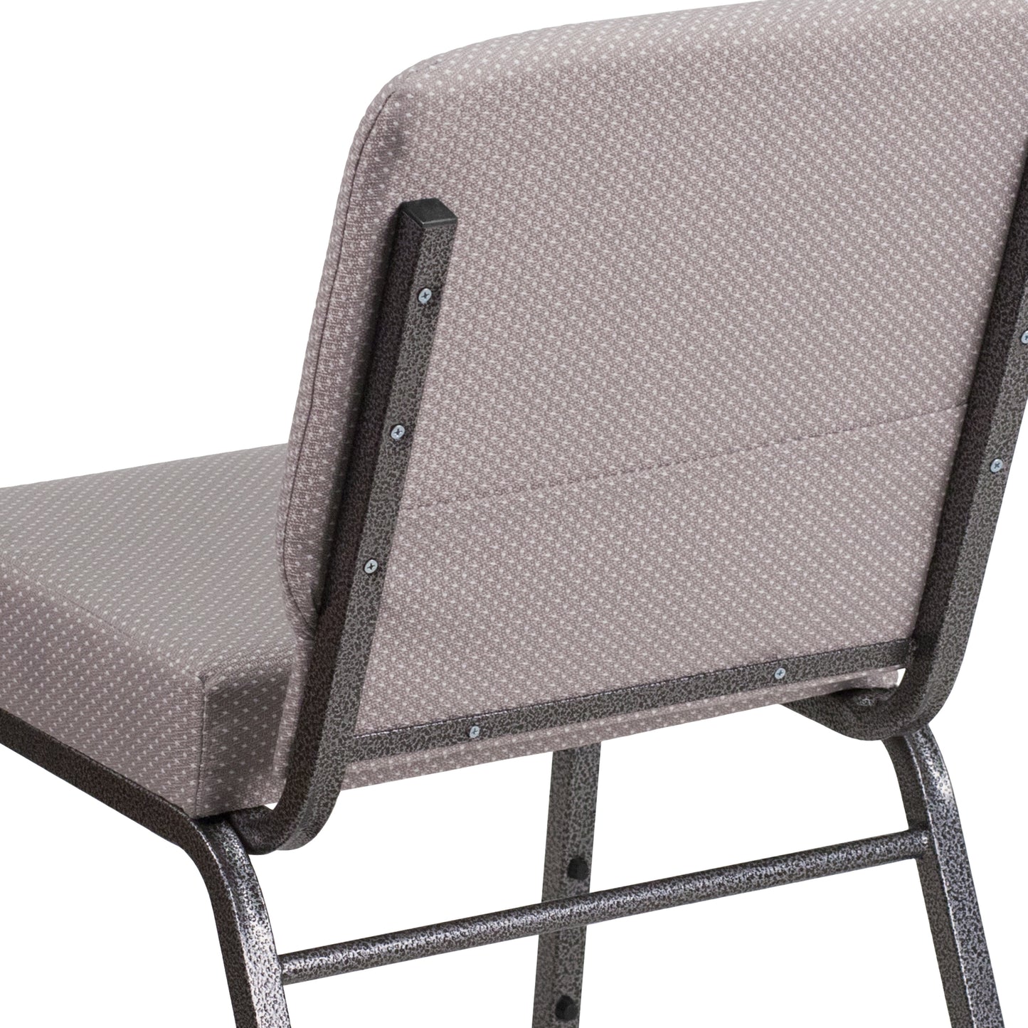 Gray Dot Fabric Church Chair FD-CH0221-4-SV-GYDOT-GG