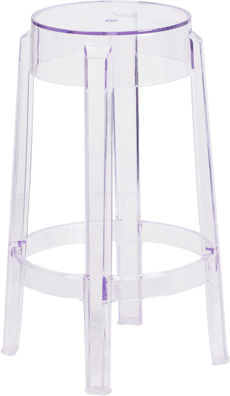 25.75"H Transparent Stool FH-118-APC1-GG