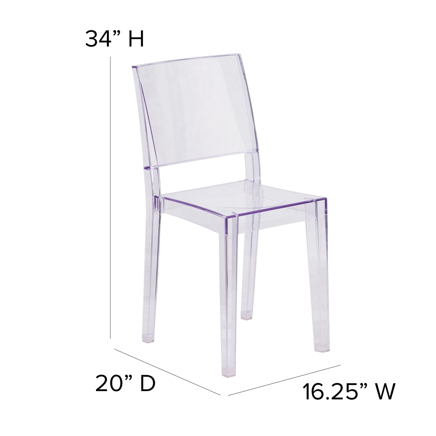 Clear Stacking Side Chair FH-121-APC-GG