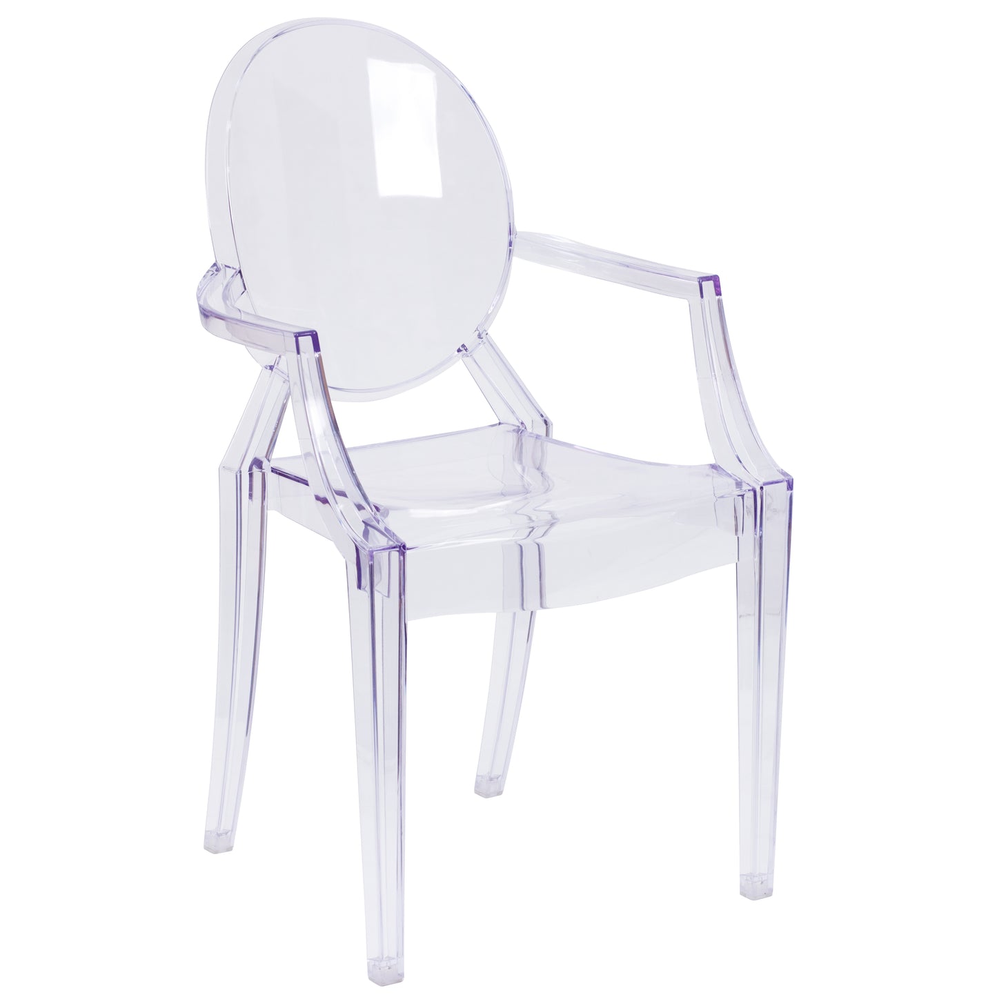 Clear Stacking Side Arm Chair FH-124-APC-CLR-GG