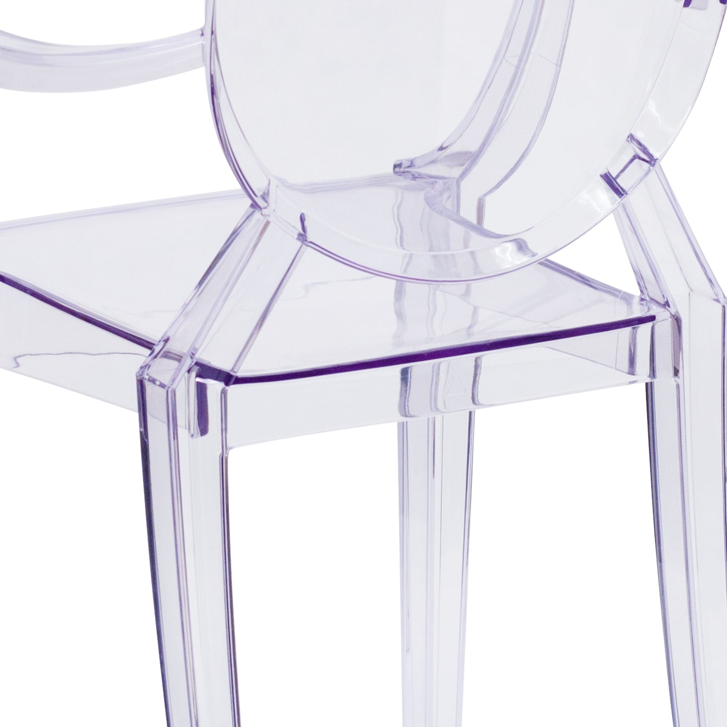 Clear Stacking Side Arm Chair FH-124-APC-CLR-GG