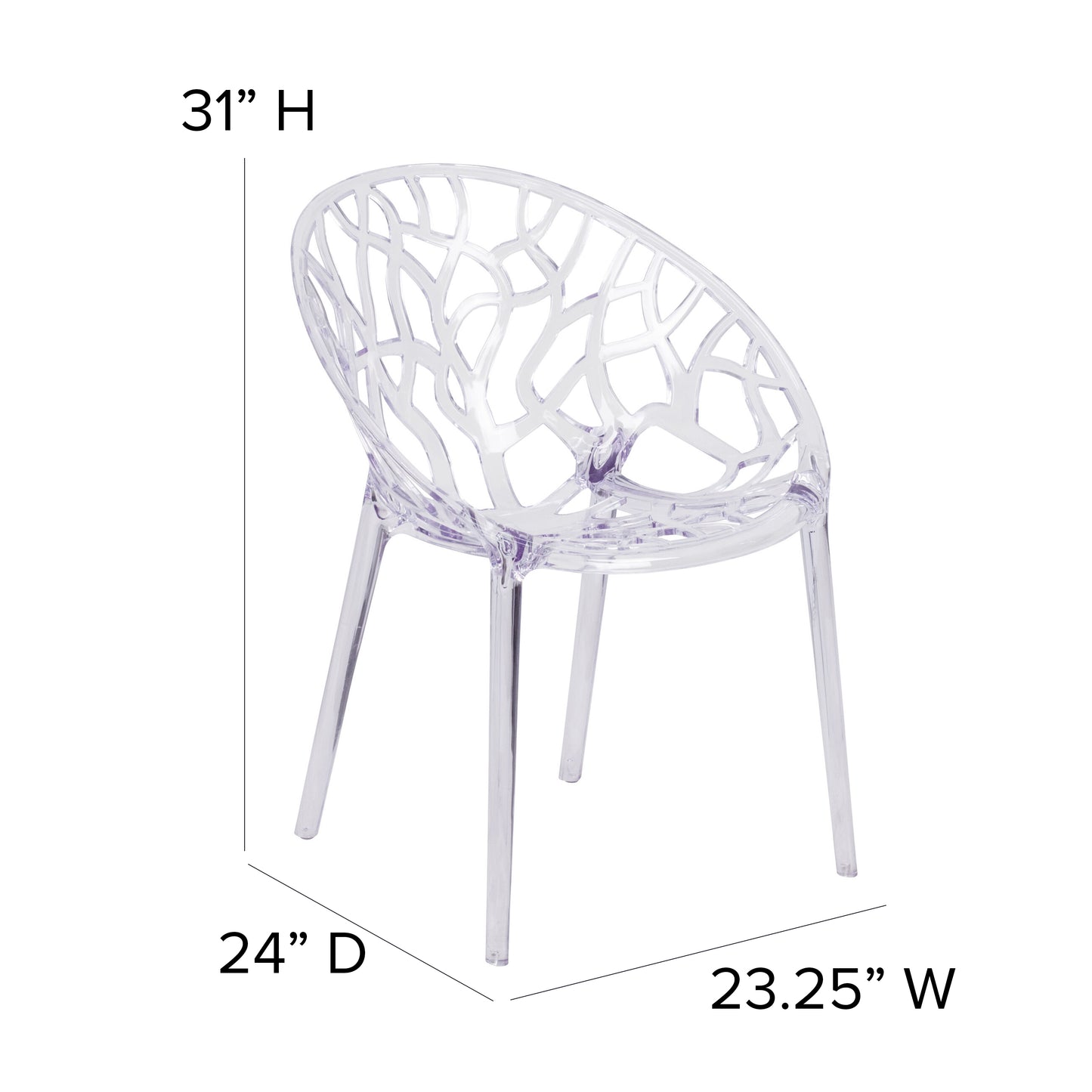 Clear Stacking Side Chair FH-156-APC-GG