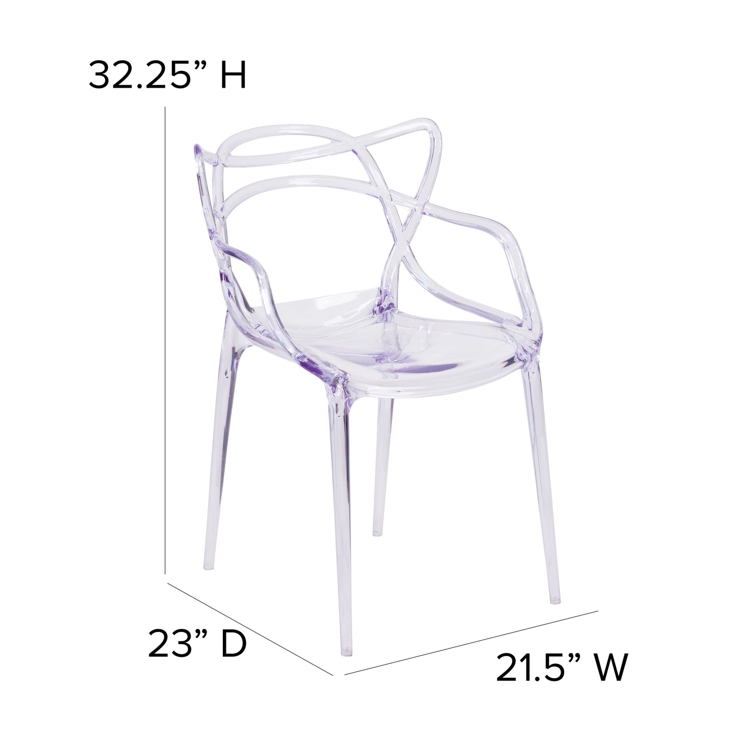 Clear Stacking Side Chair FH-173-APC-GG