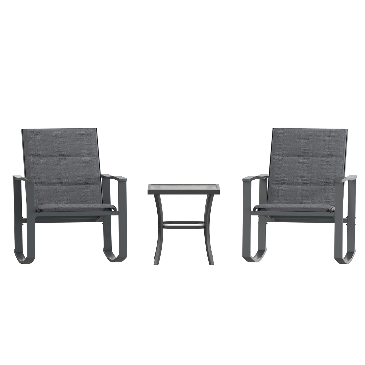 BK 3PC Rockers and Table Set FV-FSC-2315-BLK-GG