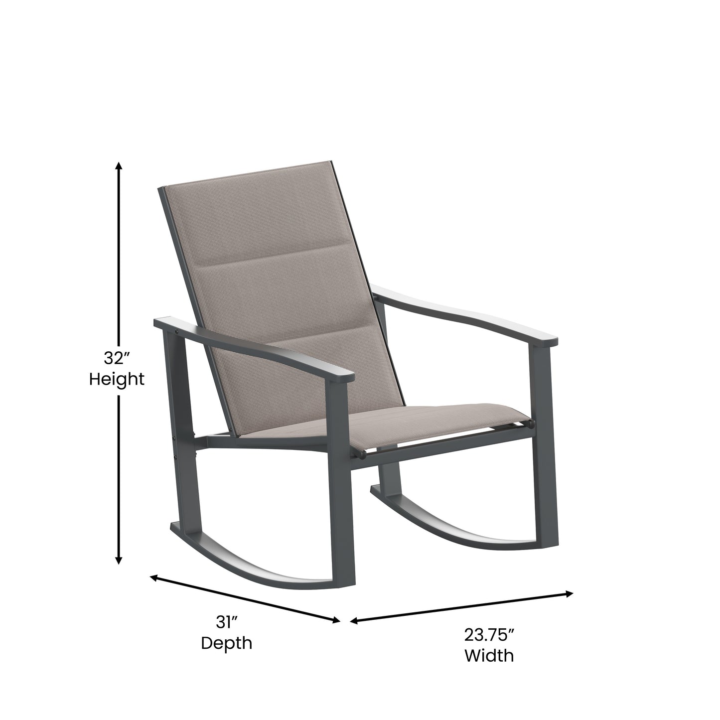 BR 3PC Rockers and Table Set FV-FSC-2315-BRN-GG