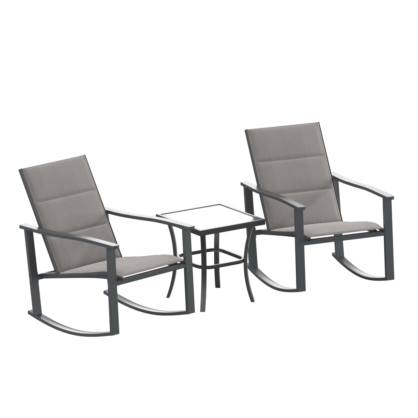 Gray 3PC Rockers and Table Set FV-FSC-2315-GRY-GG