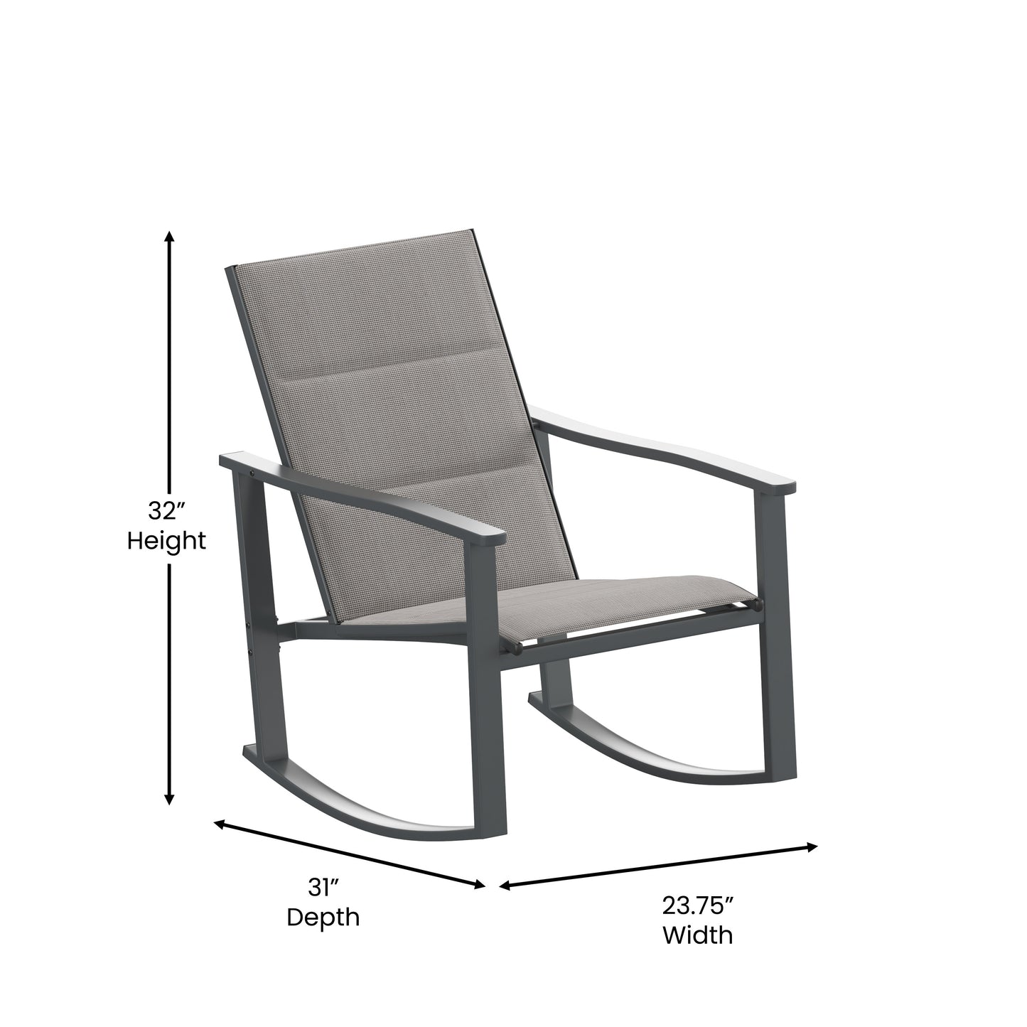 Gray 3PC Rockers and Table Set FV-FSC-2315-GRY-GG