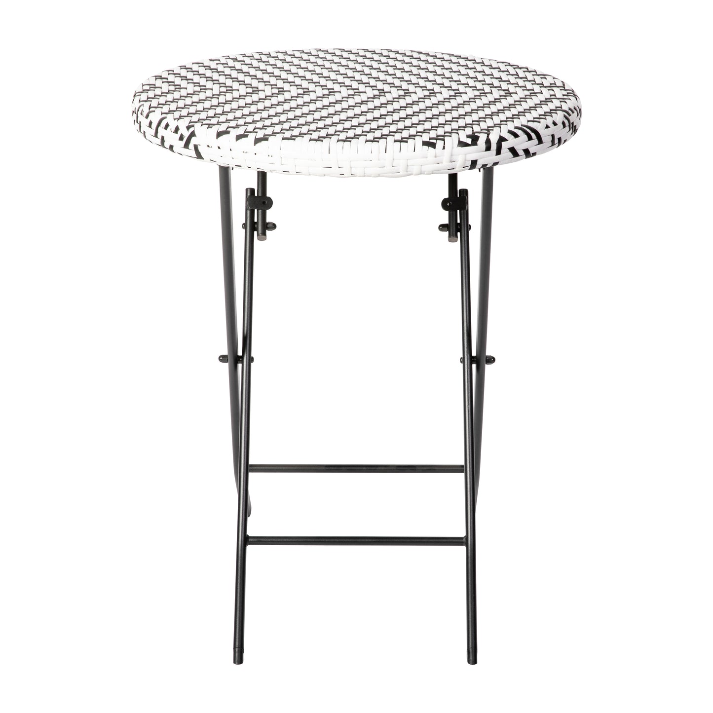 3PC BK/WH Folding Bistro Set FV-FWA085-BLK-WHT-GG