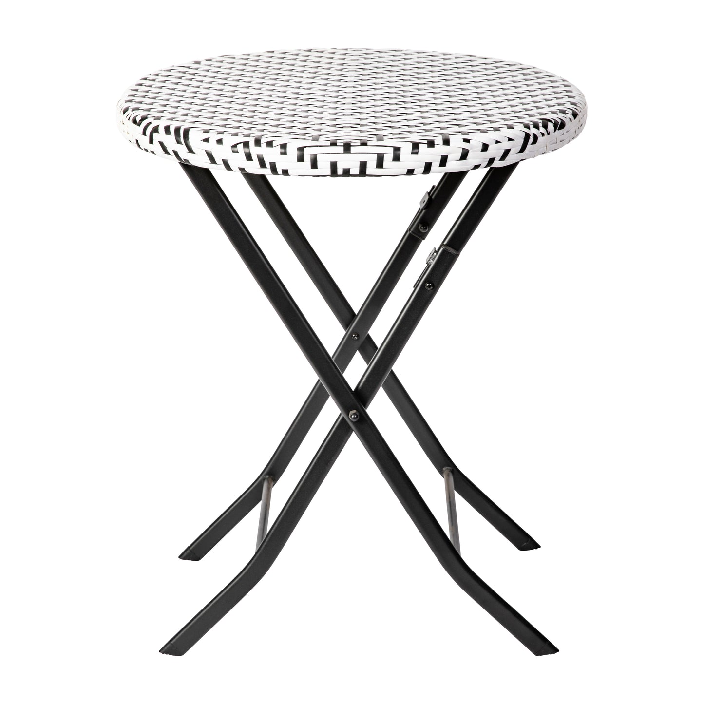 3PC BK/WH Folding Bistro Set FV-FWA085-BLK-WHT-GG