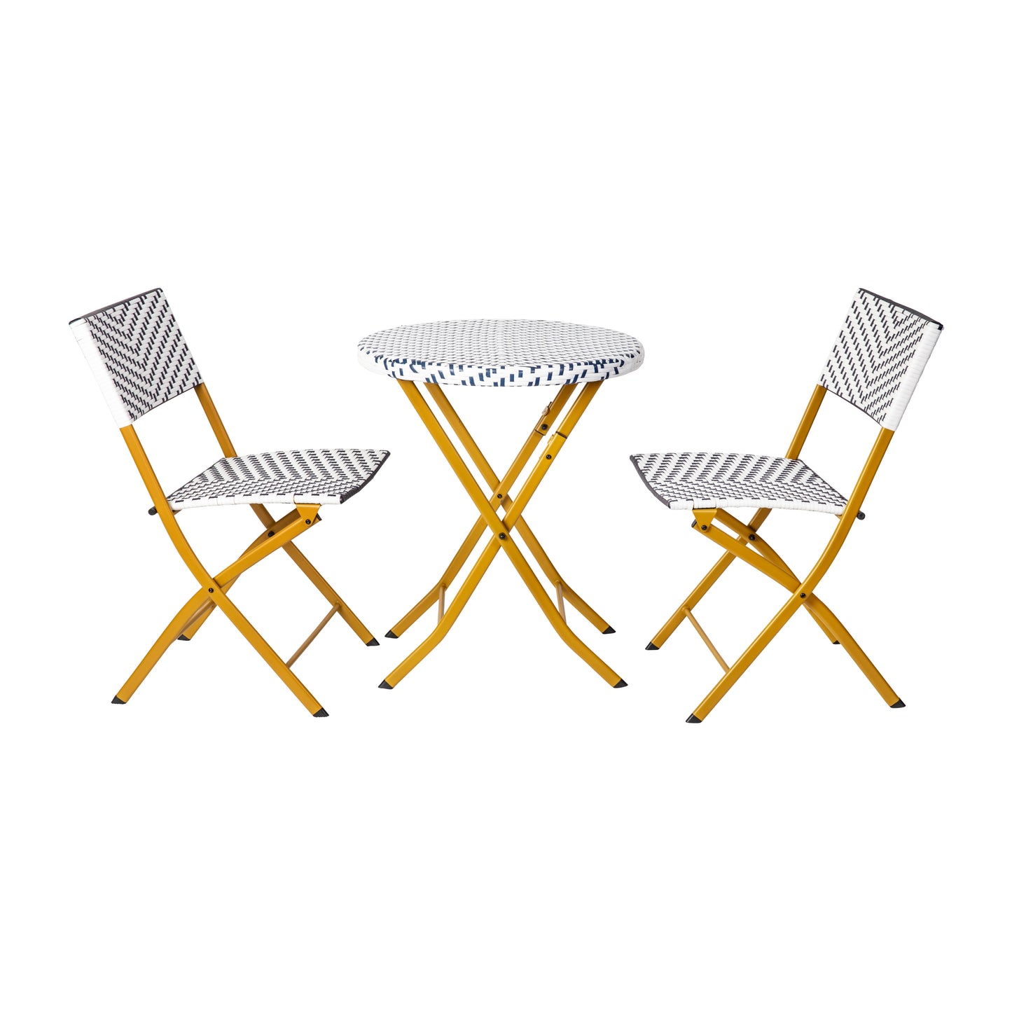 3PC NVY/WH Folding Bistro Set FV-FWA085-NVY-WHT-GG