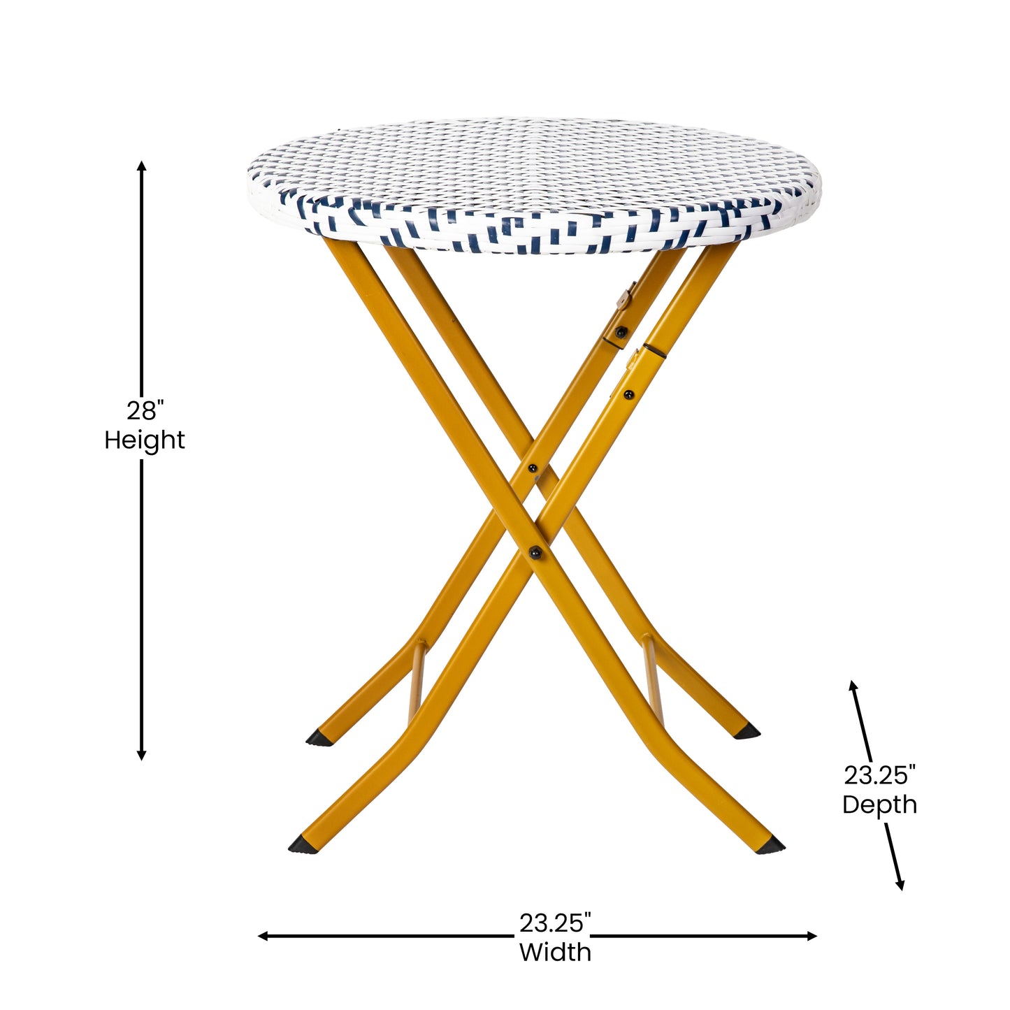 3PC NVY/WH Folding Bistro Set FV-FWA085-NVY-WHT-GG