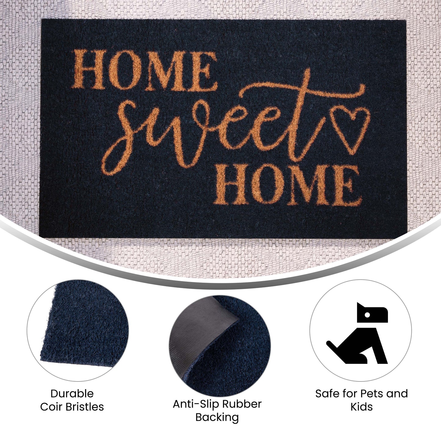 18x30 NVY Home Sweet Home Mat FW-FWGEN412-NAVNAT-GG