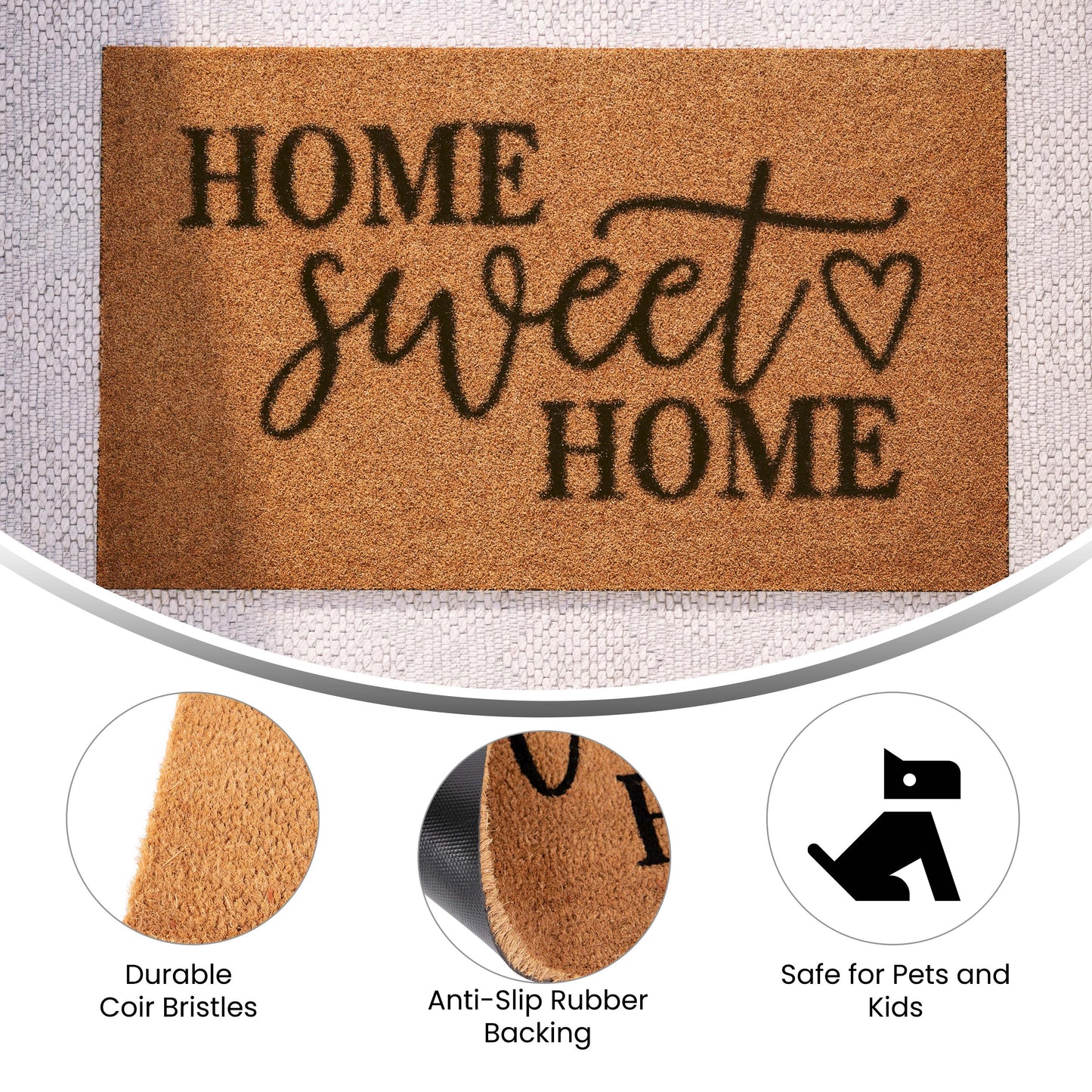 18x30 NAT Home Sweet Home Mat FW-FWGEN420-NATBK-GG