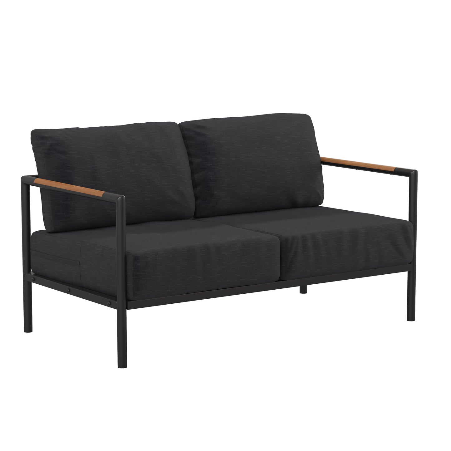 Black Loveseat with Cushions GM-201027-2S-CH-GG