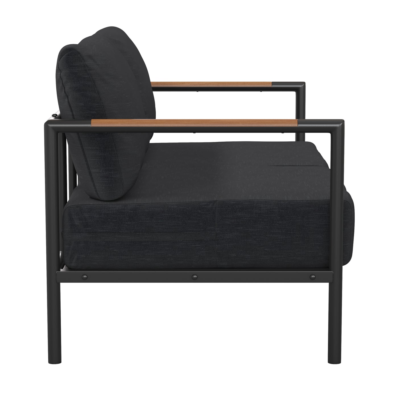 Black Loveseat with Cushions GM-201027-2S-CH-GG