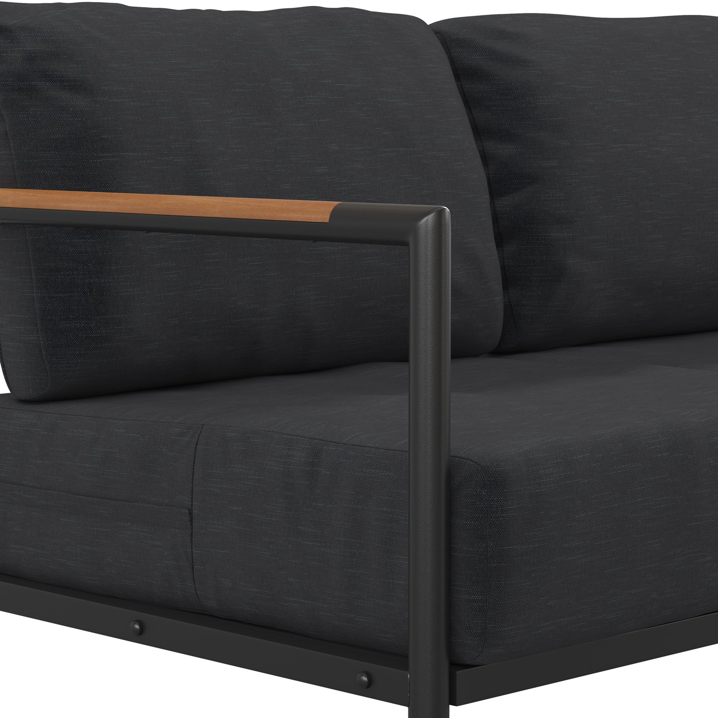 Black Loveseat with Cushions GM-201027-2S-CH-GG