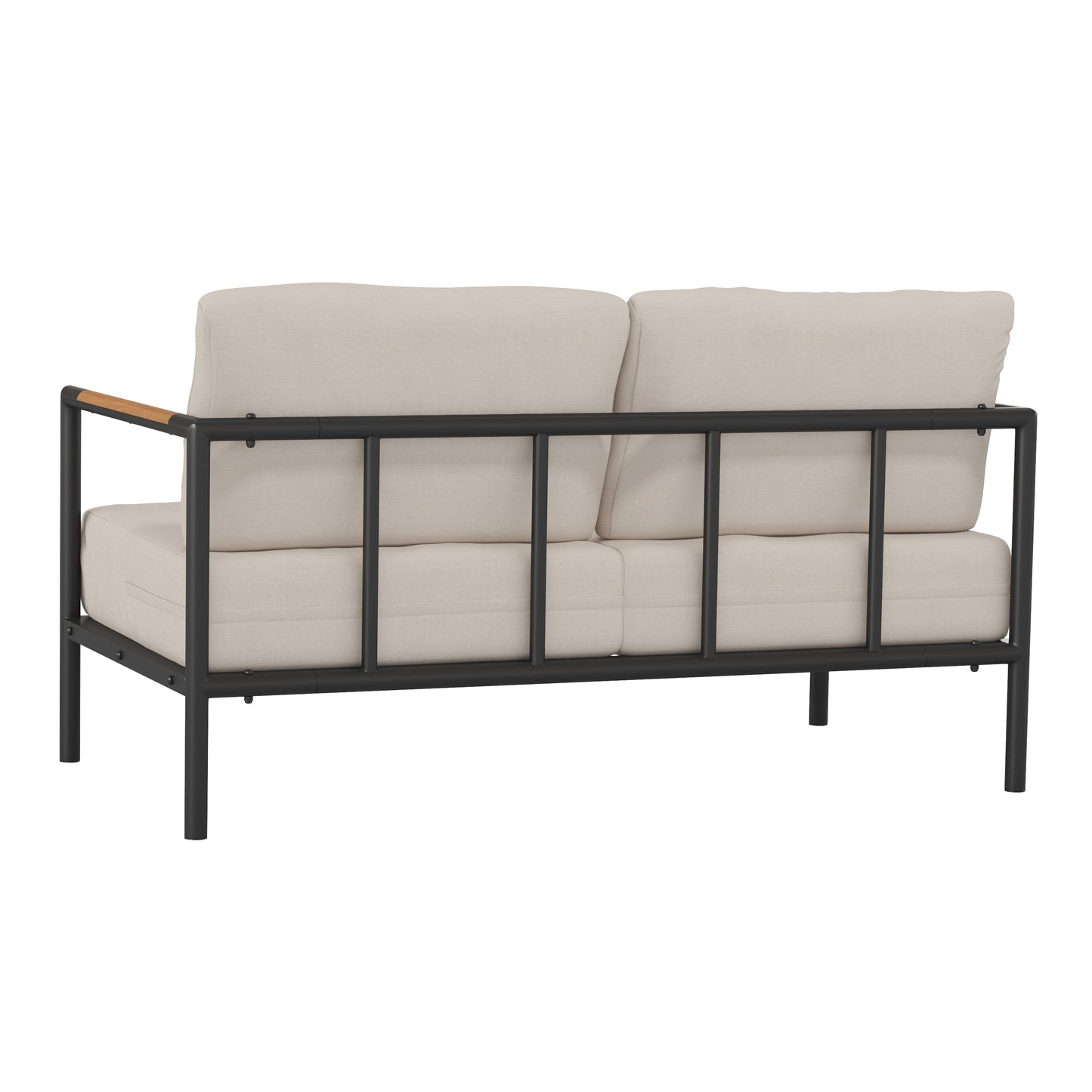 Black Loveseat with Cushions GM-201027-2S-GY-GG