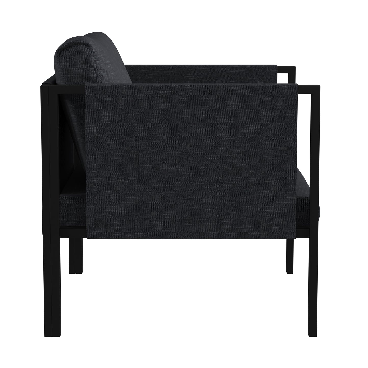 Black Patio Chair and Cushions GM-201108-1S-CH-GG