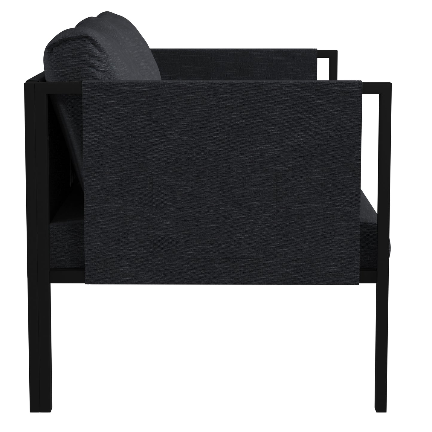 Black Loveseat with Cushions GM-201108-2S-CH-GG