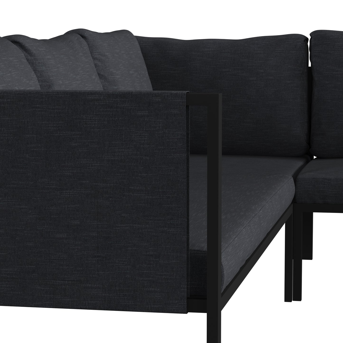 Black Sectional with Cushions GM-201108-SEC-CH-GG