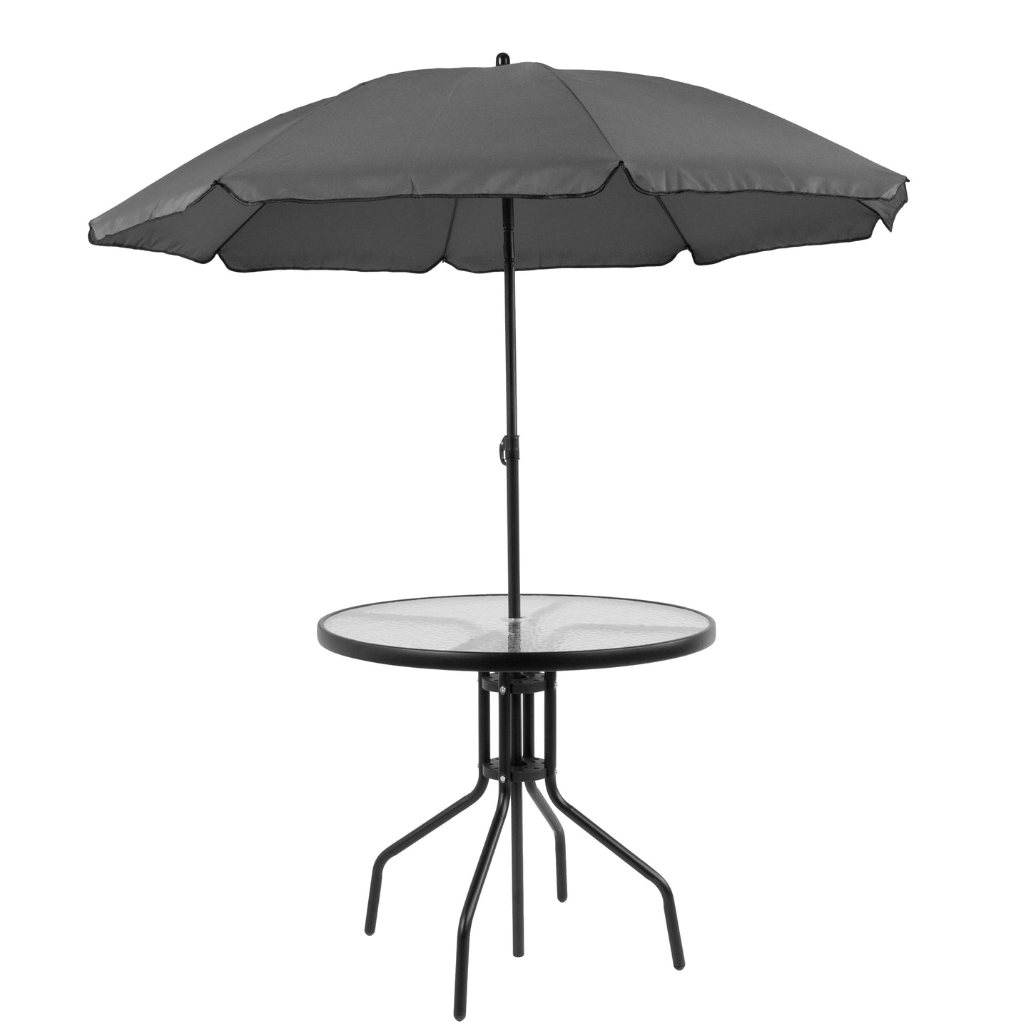 6PC Black Patio Set & Umbrella GM-202012-BK-GG