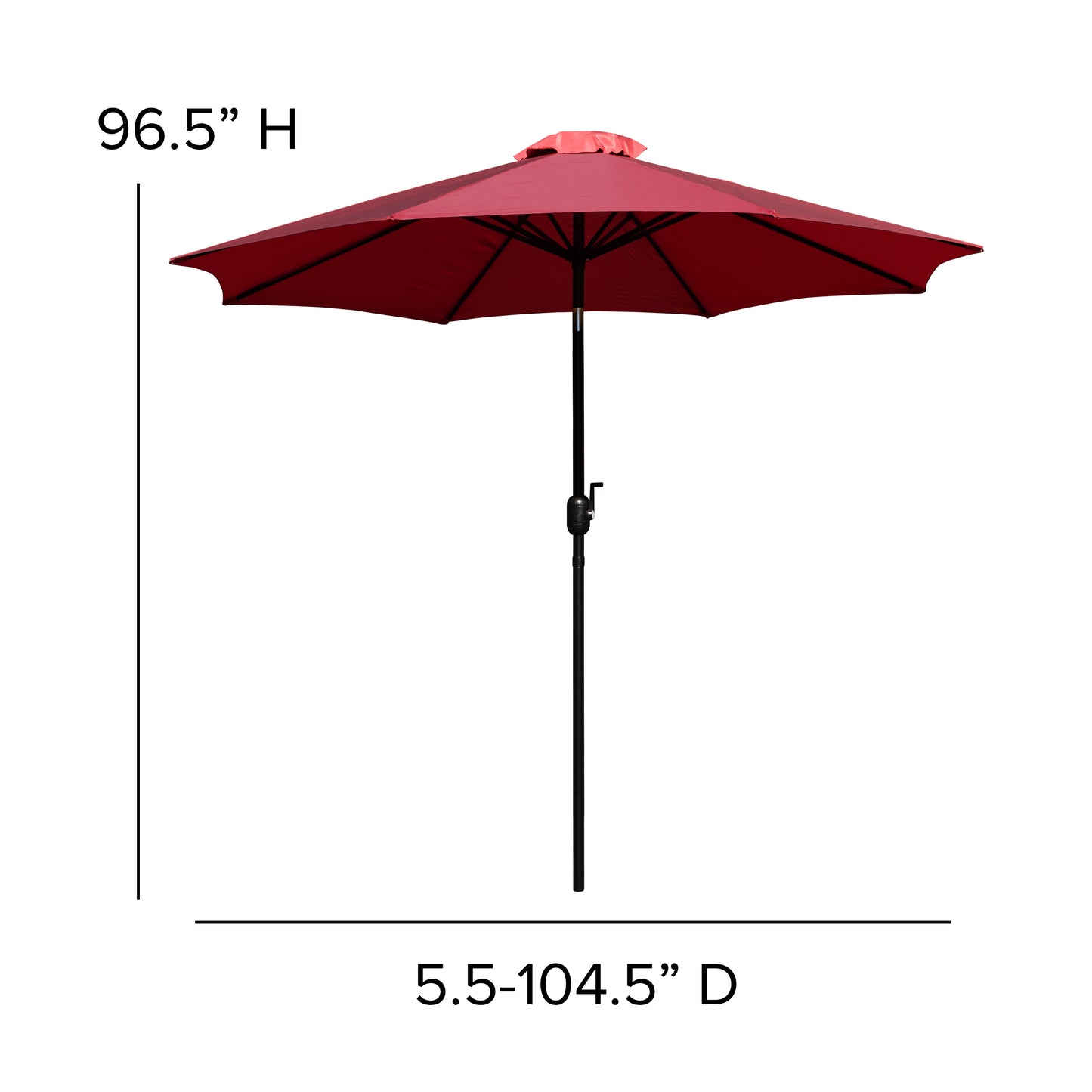 Red 9 FT Round Patio Umbrella GM-402003-RED-GG