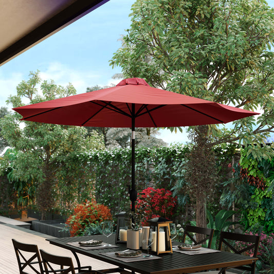 Red 9 FT Round Patio Umbrella GM-402003-RED-GG