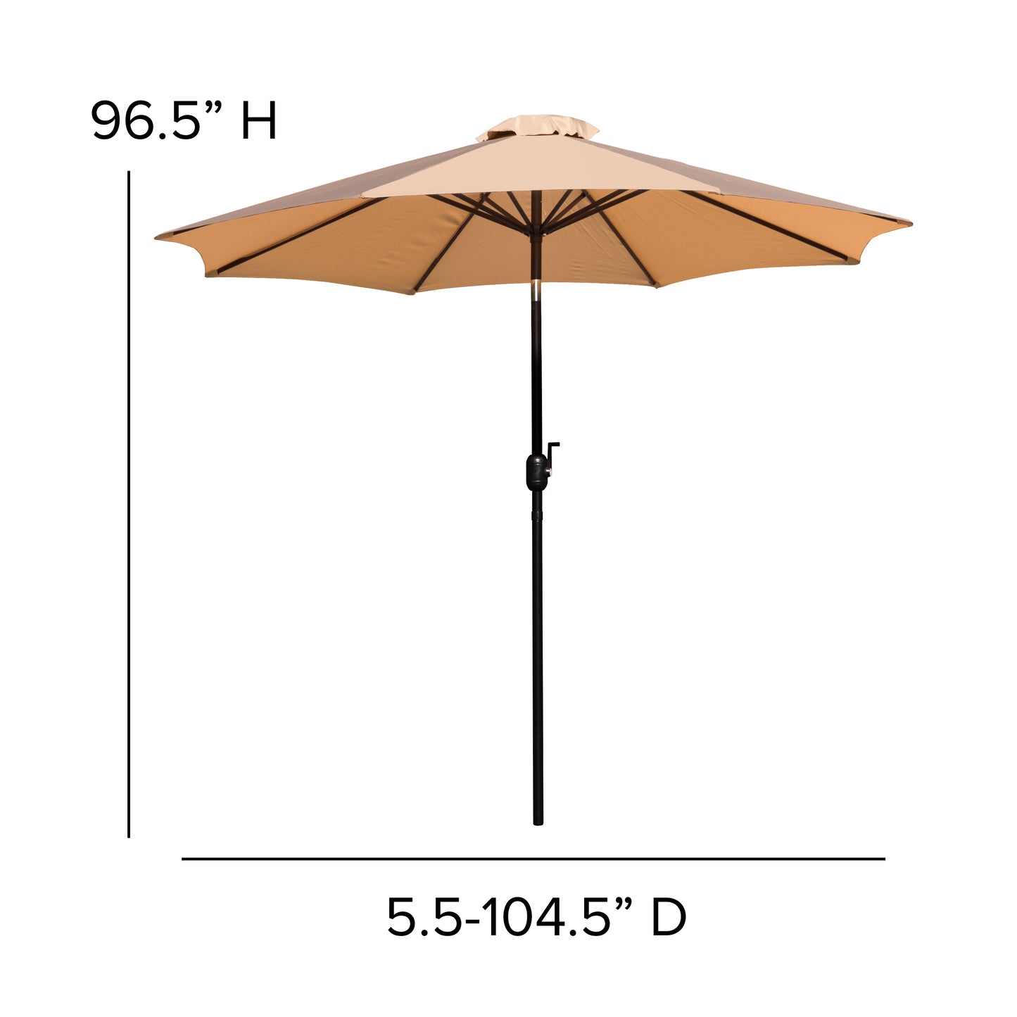 Tan 9 FT Round Patio Umbrella GM-402003-TAN-GG