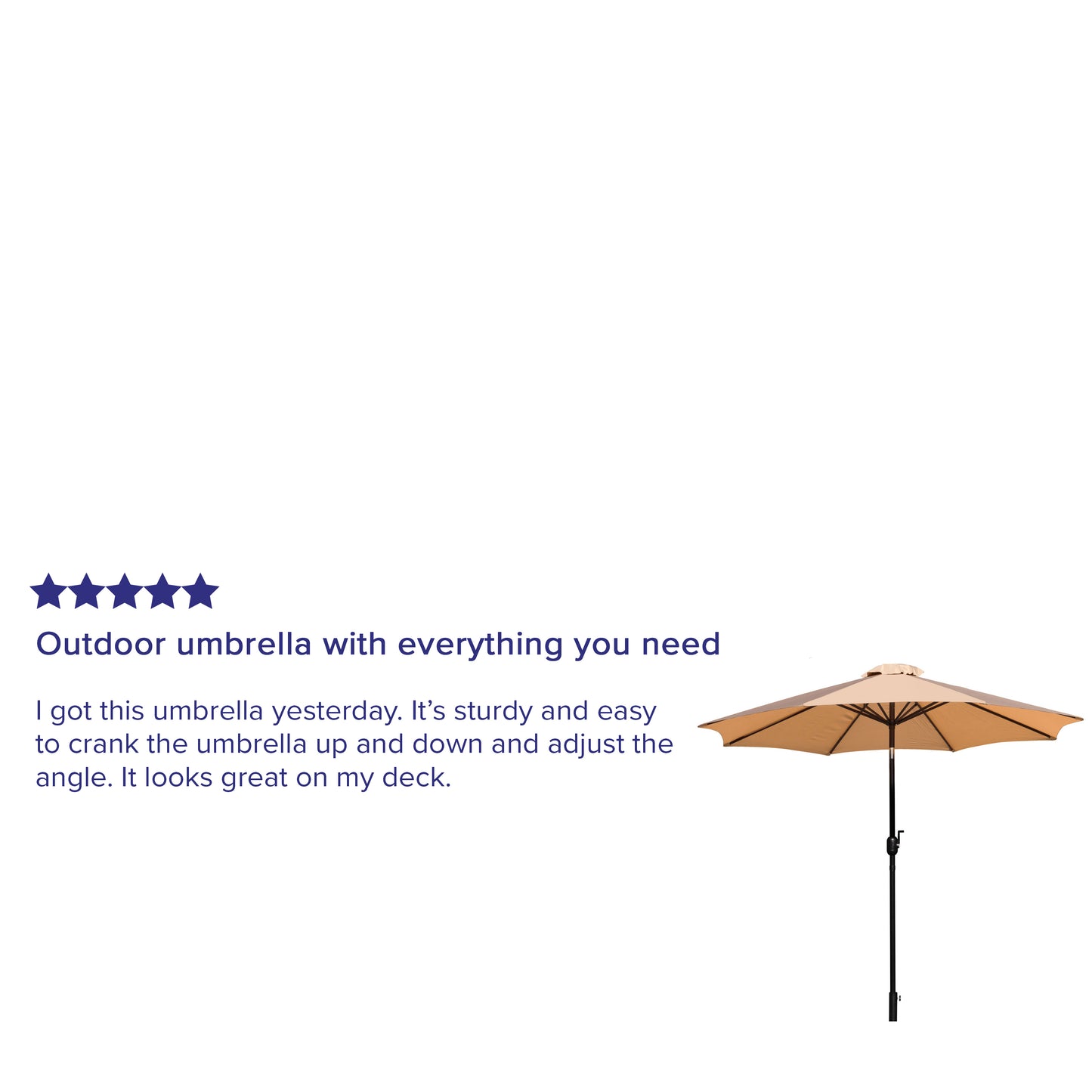 Tan 9 FT Round Patio Umbrella GM-402003-TAN-GG