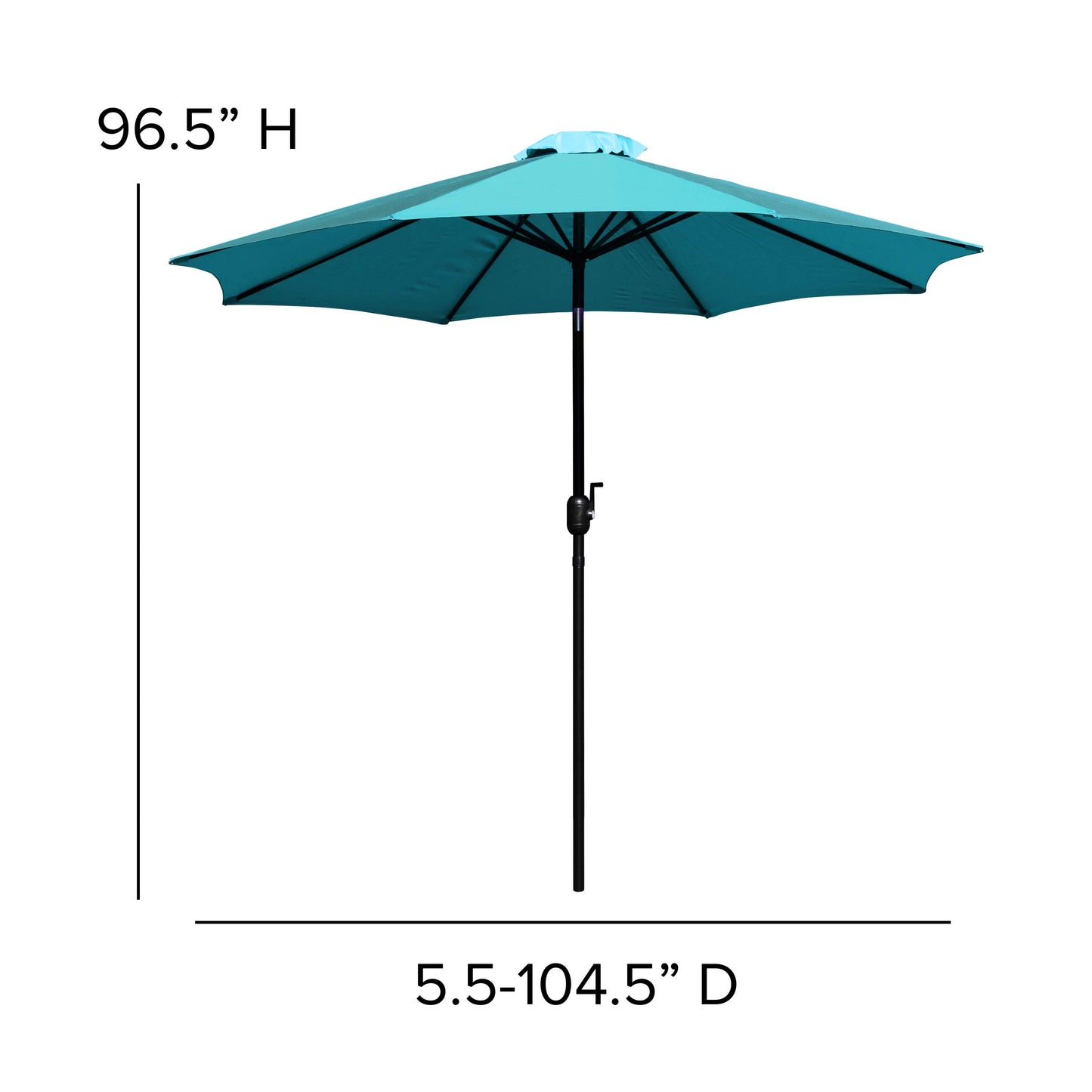 Teal 9 FT Round Patio Umbrella GM-402003-TL-GG