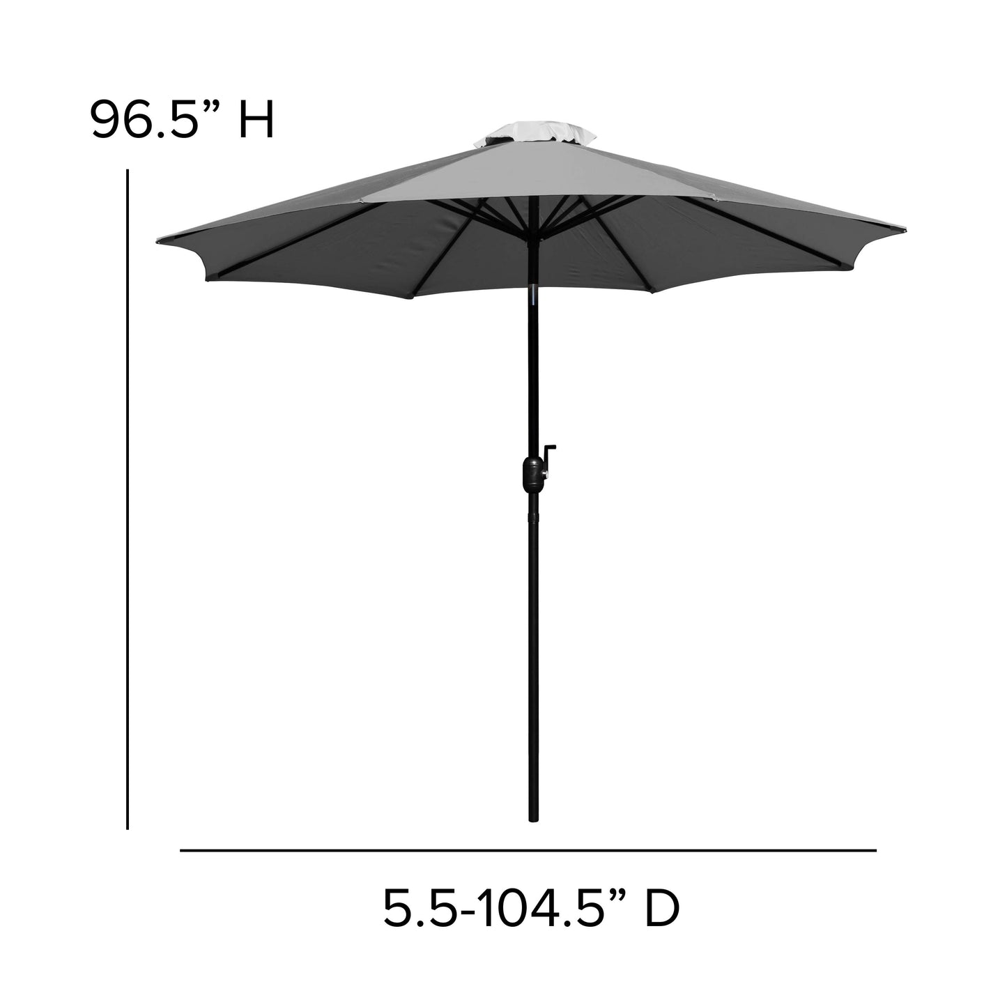 Gray Umbrella & Black Base Set GM-402003-UB19B-GY-GG