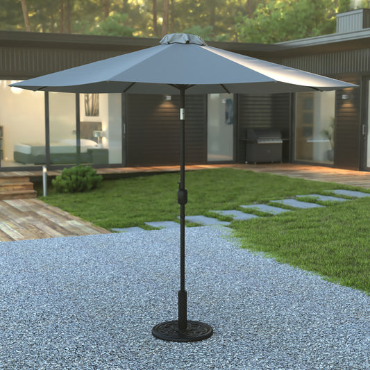 Gray Umbrella & Black Base Set GM-402003-UB19B-GY-GG