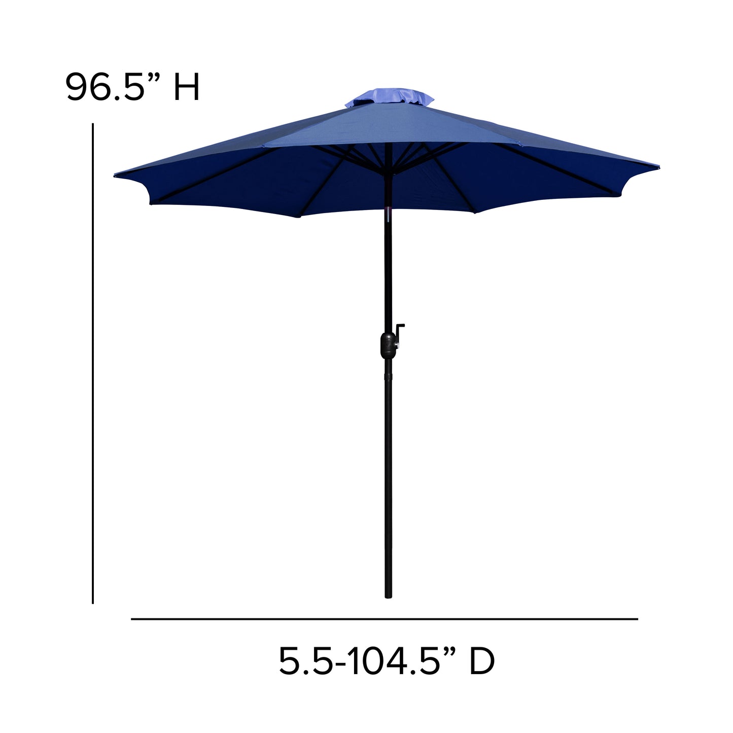 Navy Umbrella & Black Base Set GM-402003-UB19B-NVY-GG