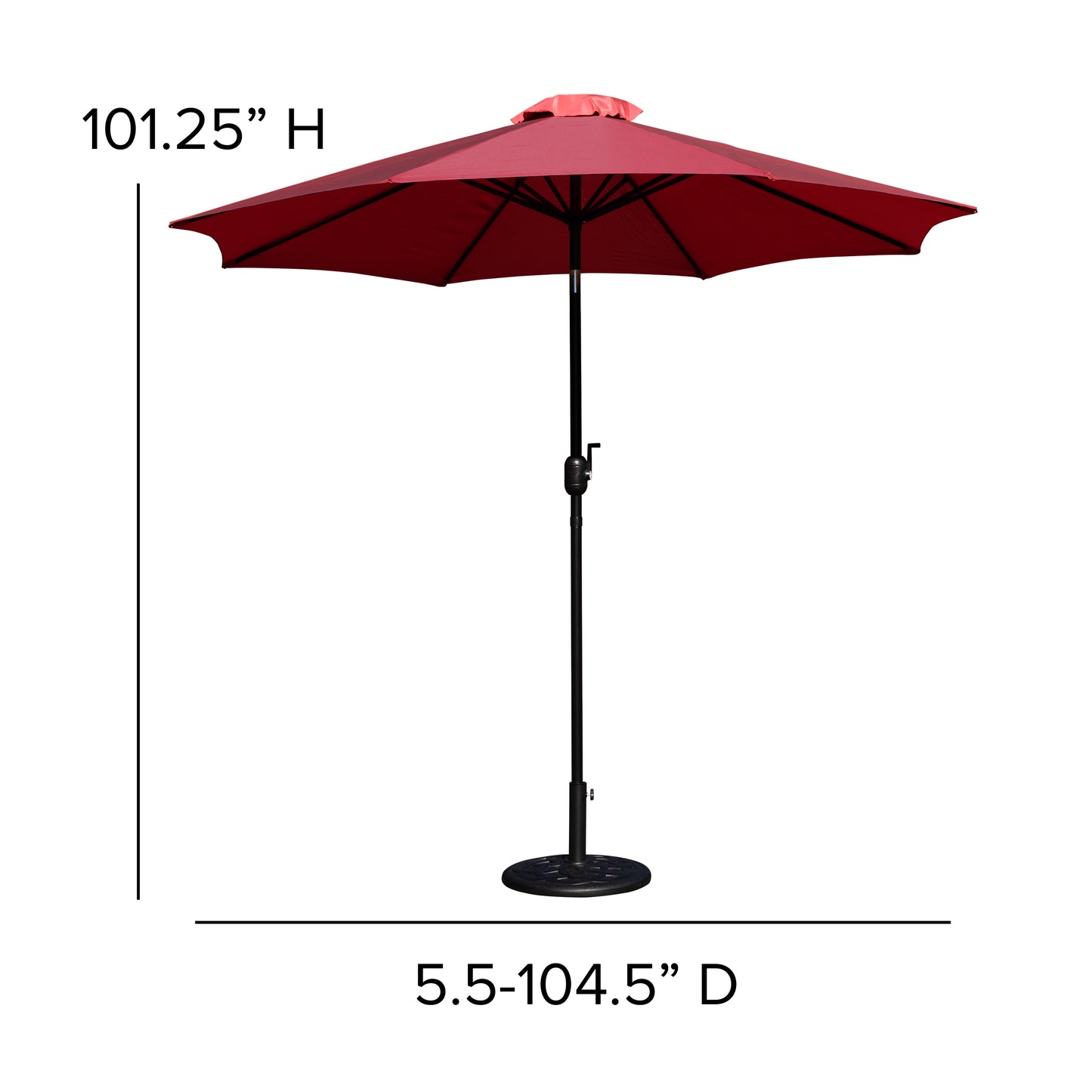 Red Umbrella & Black Base Set GM-402003-UB19B-RED-GG