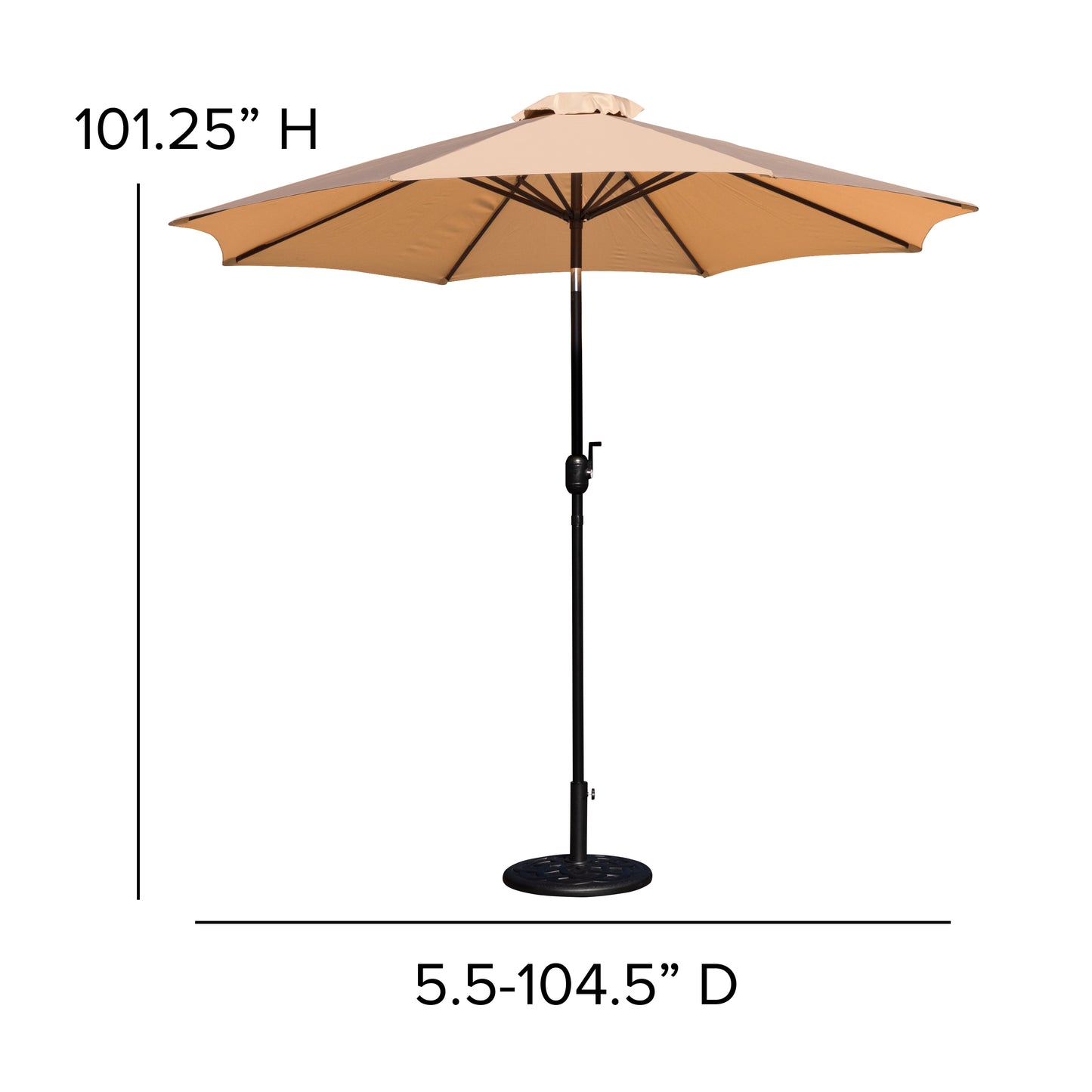 Tan Umbrella & Black Base Set GM-402003-UB19B-TAN-GG