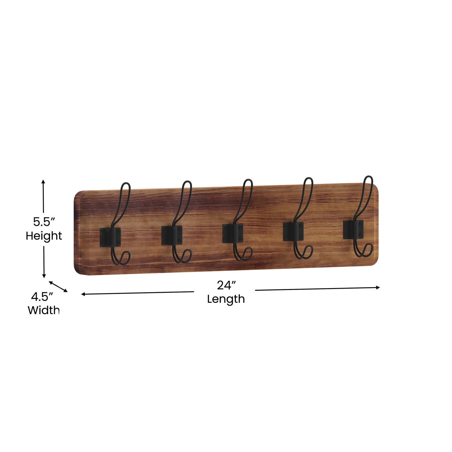 Rustic Brown Wall Coat Rack HFKHD-GDI-CRE8-532315-GG