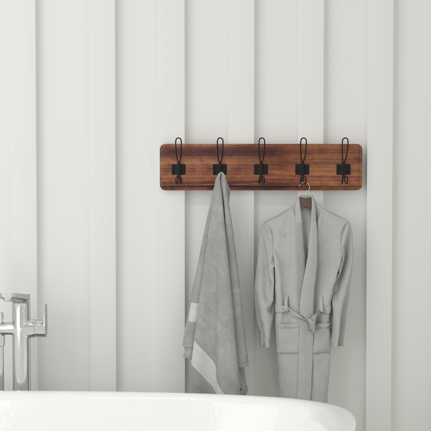 Rustic Brown Wall Coat Rack HFKHD-GDI-CRE8-532315-GG