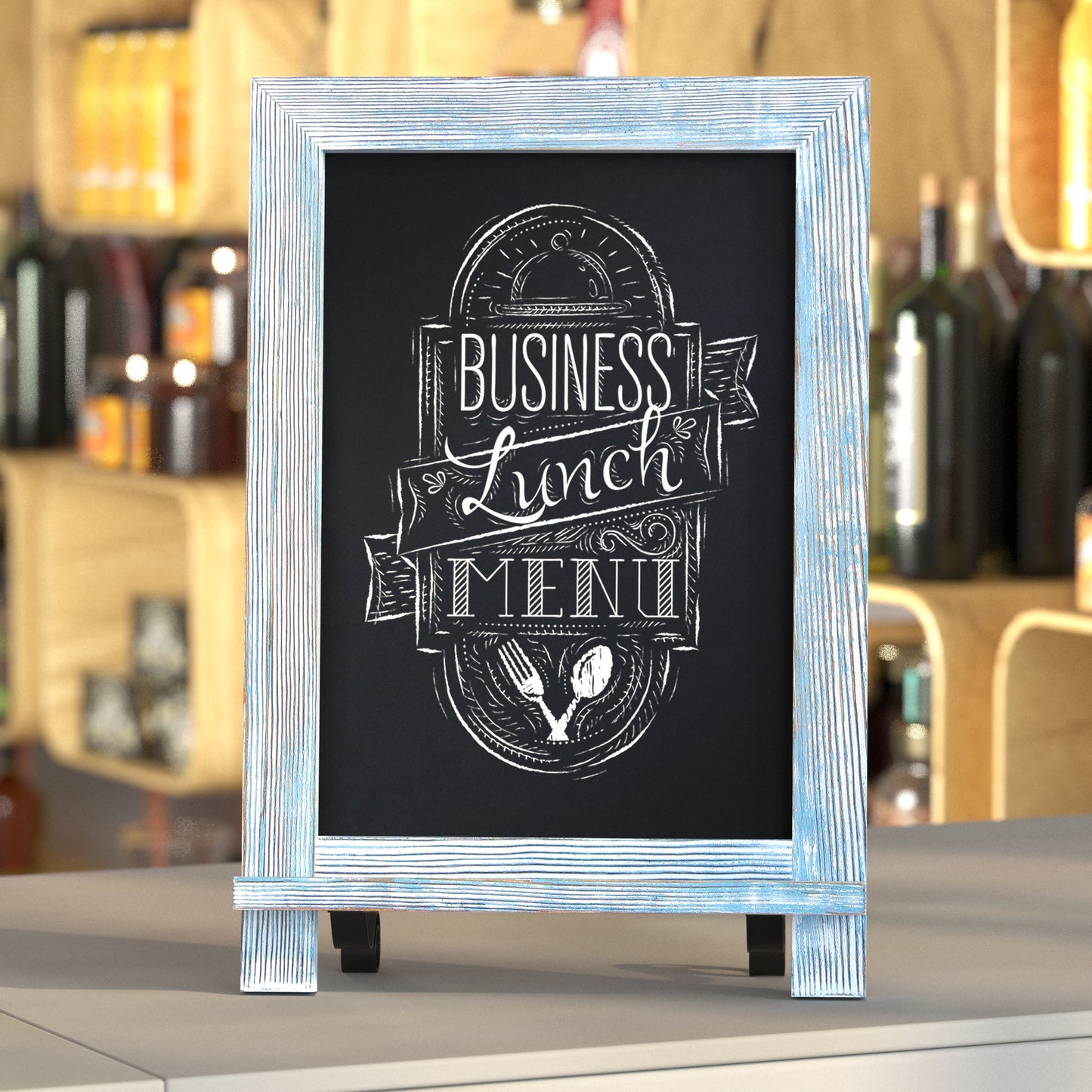 Blue Tabletop Chalkboard HFKHD-GDIS-CRE8-912315-GG