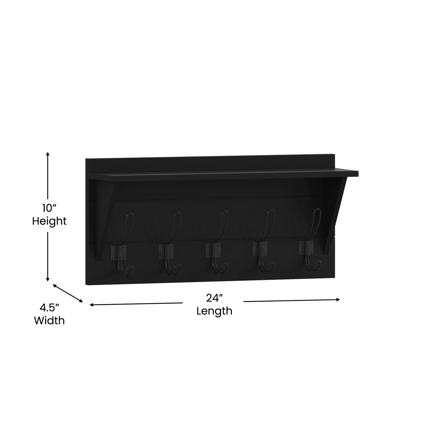 Black Wall Mount Shelf HFKHD-GDIS-CRE8-932315-GG