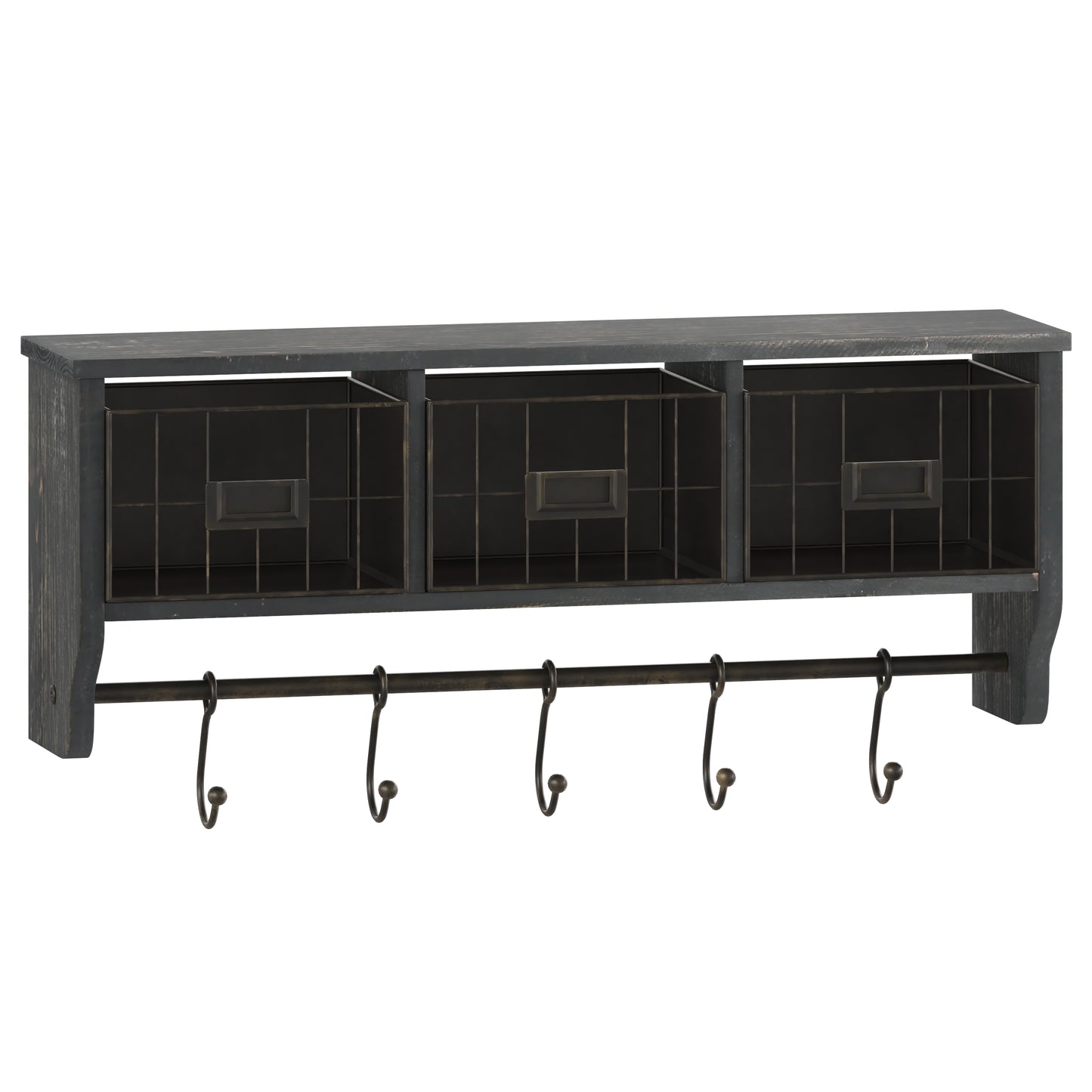 Blackwashed Wall Storage Rack HFMHD-GDI-CRE8-112315-GG