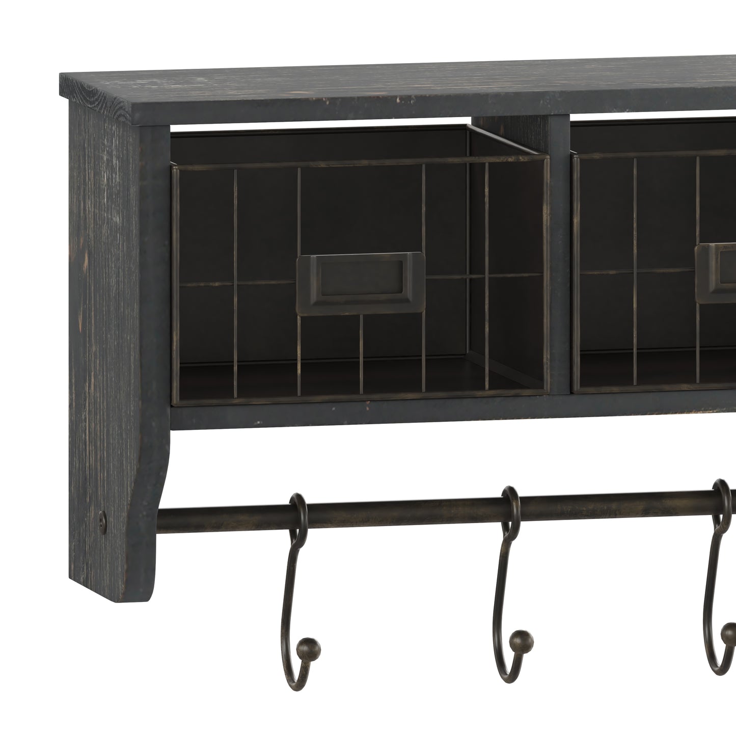 Blackwashed Wall Storage Rack HFMHD-GDI-CRE8-112315-GG