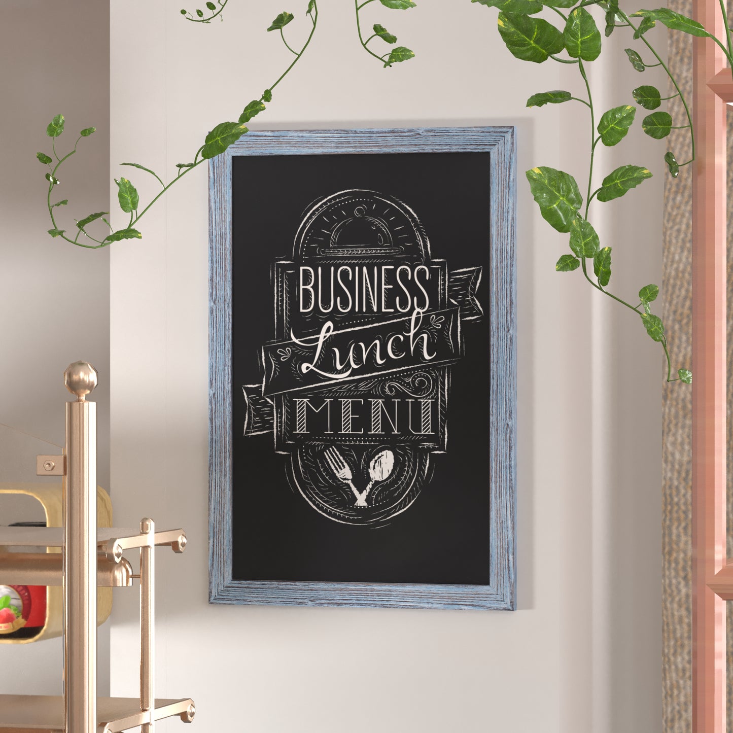 Rustic Blue Hanging Chalkboard HGWA-1GD-CRE8-072315-GG