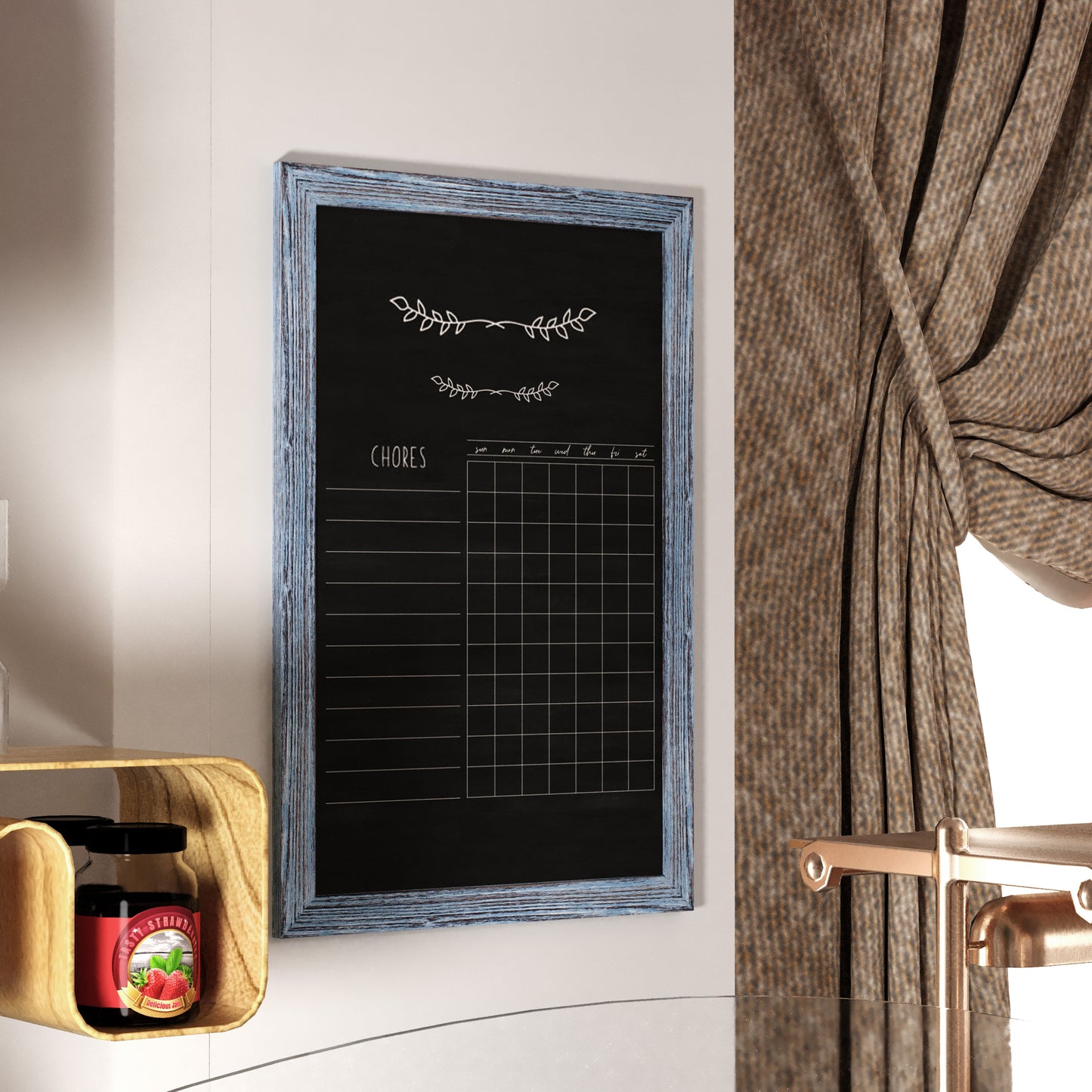 Rustic Blue Hanging Chalkboard HGWA-1GD-CRE8-072315-GG