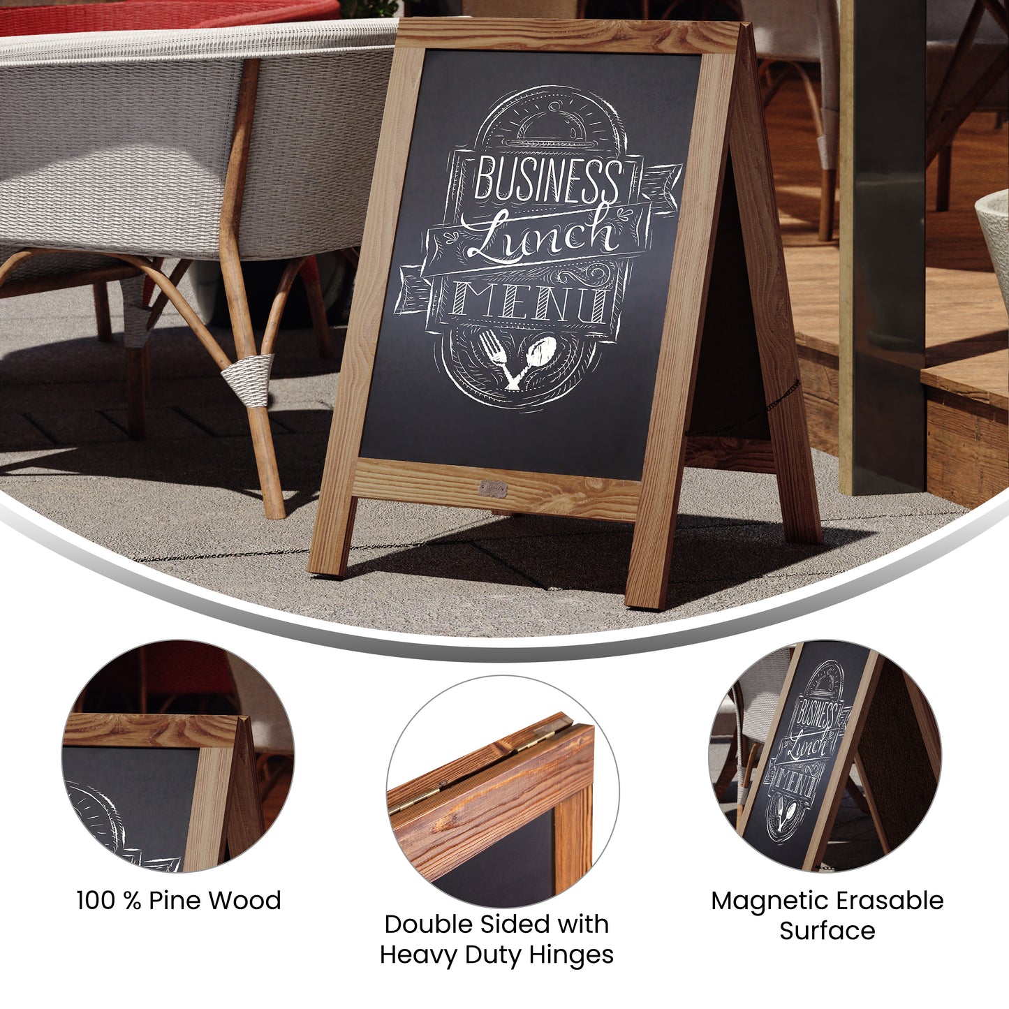 Torched BRN A-Frame Chalkboard HGWA-CB-3020-TORCH-GG