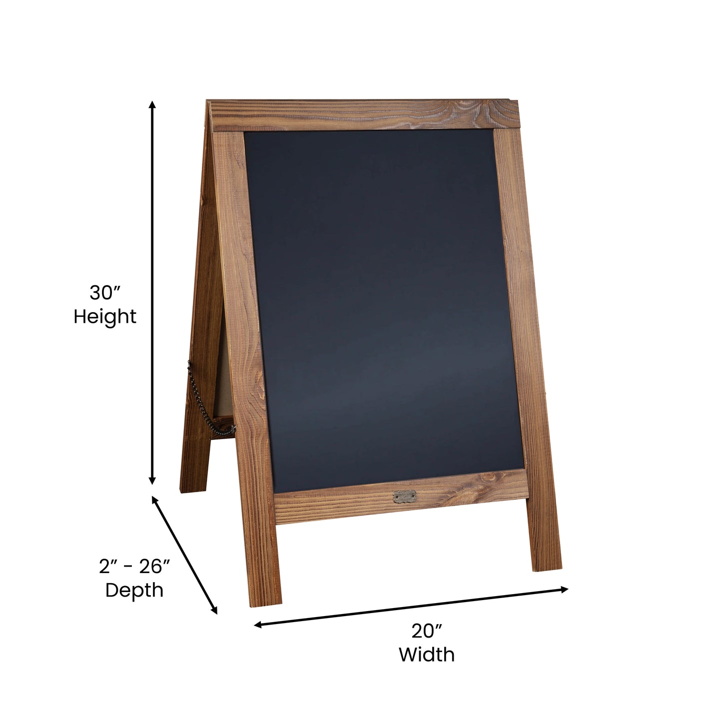 Torched BRN A-Frame Chalkboard HGWA-CB-3020-TORCH-GG