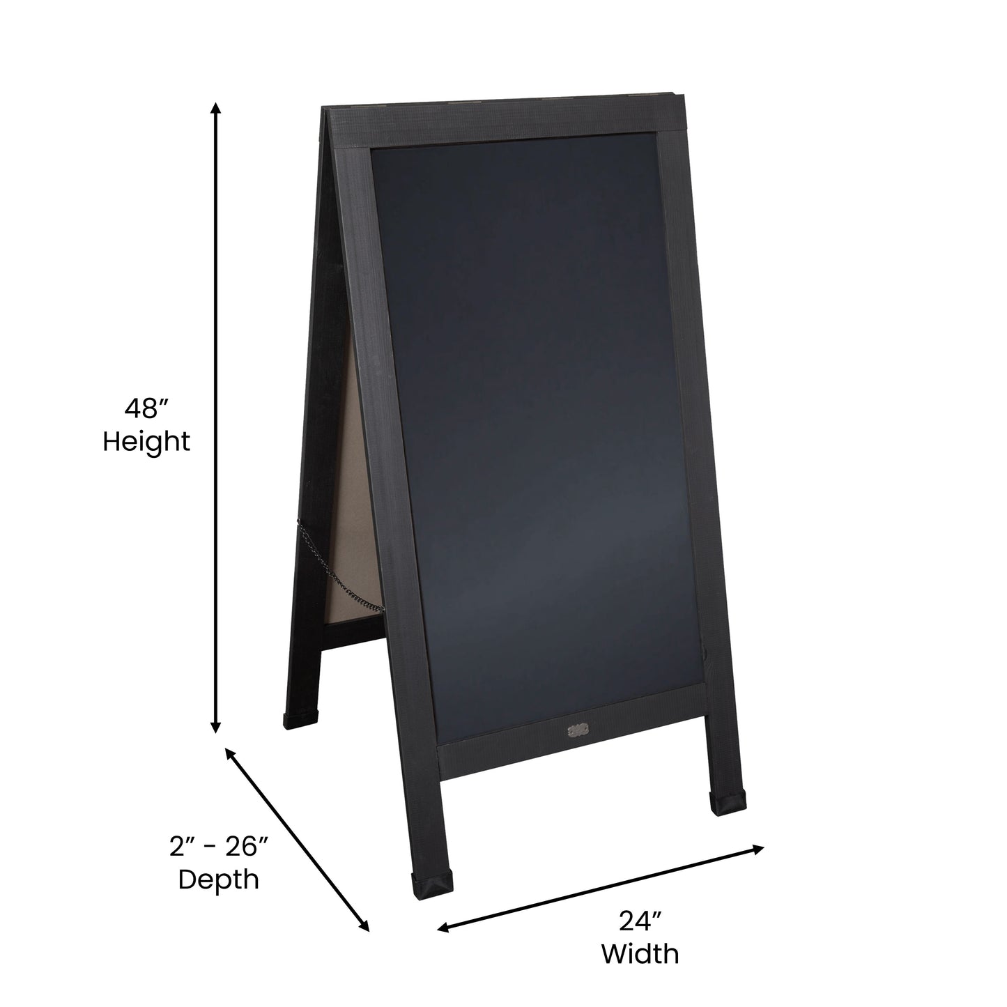 Black A-Frame Chalkboard HGWA-CB-4824-BLK-GG