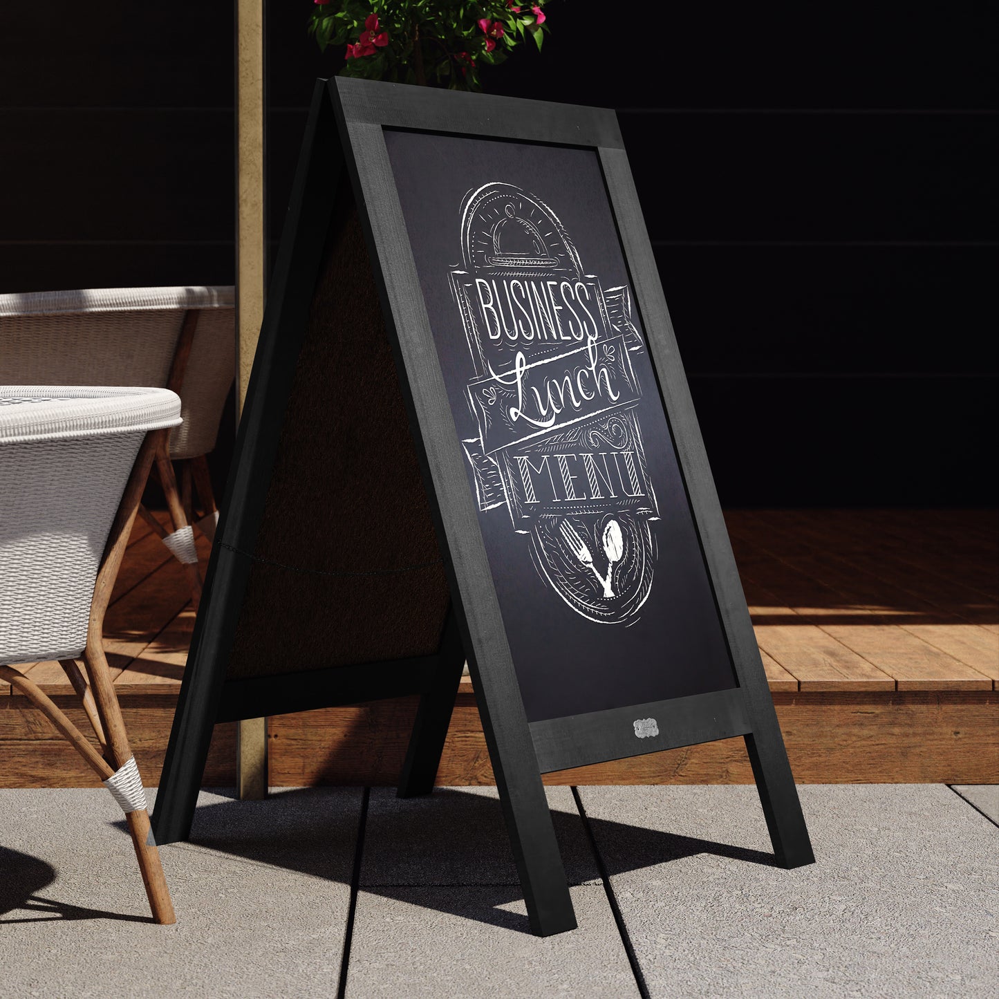 Black A-Frame Chalkboard HGWA-CB-4824-BLK-GG